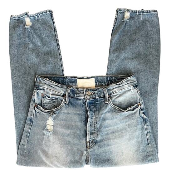 Mother Superior The Tomcat Jeans The Confession Wash Distressed Ankle Crop Sz 30 - Picture 3 of 13
